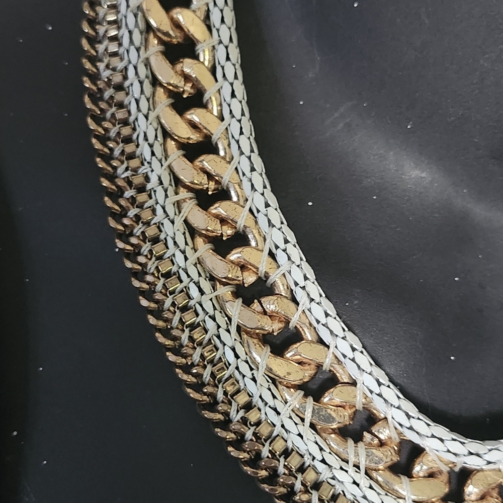 & Other Stories Gold and White Layered Necklace - Picture 2 of 4
